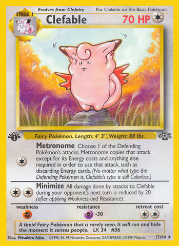 Clefable (17/64) [Jungle 1st Edition] - Comfy Hobbies