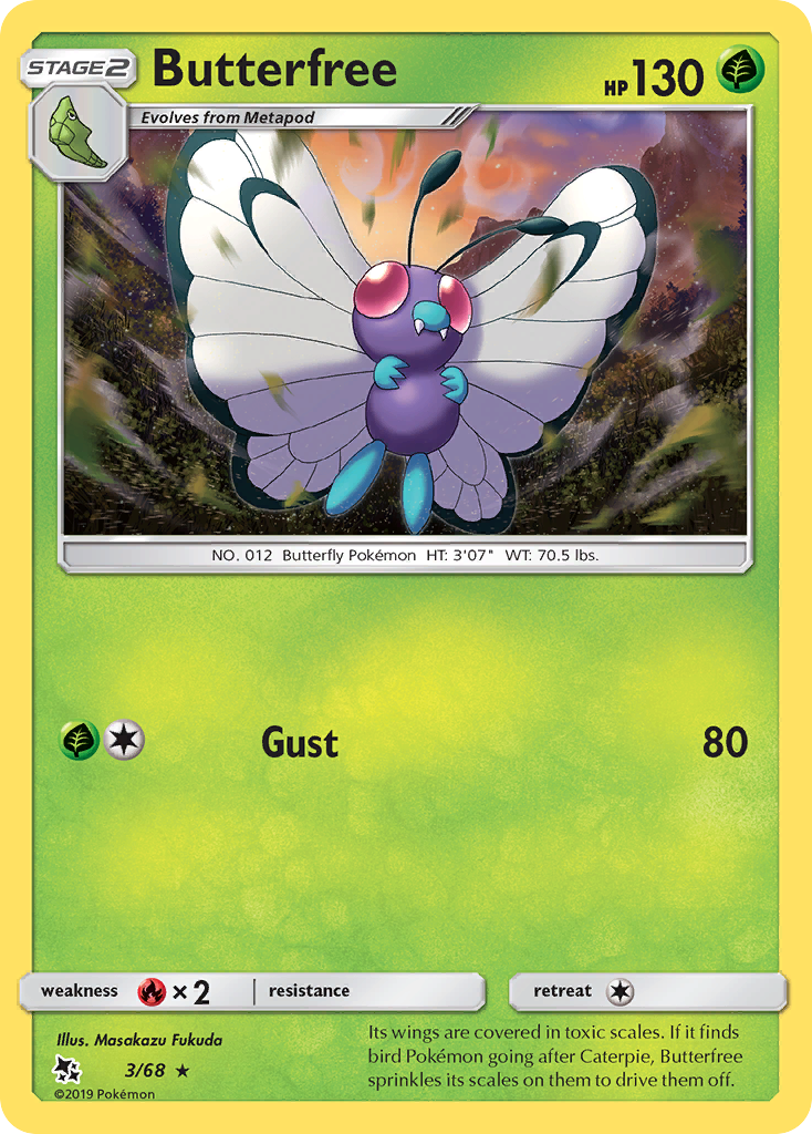 Butterfree (3/68) [Sun & Moon: Hidden Fates] - Comfy Hobbies