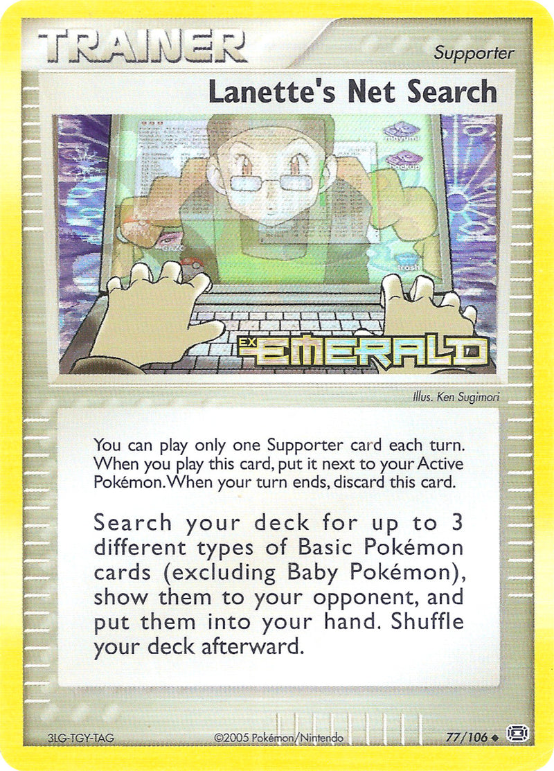 Lanette's Net Search (77/106) (Stamped) [EX: Emerald] - Comfy Hobbies