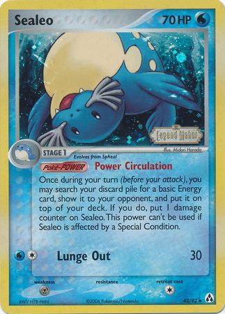 Sealeo (43/92) (Stamped) [EX: Legend Maker] - Comfy Hobbies