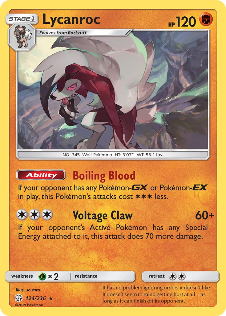 Lycanroc (124/236) [Sun & Moon: Cosmic Eclipse] - Comfy Hobbies