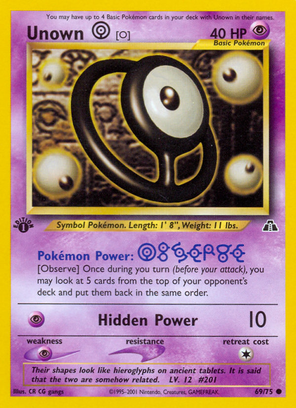 Unown [O] (69/75) [Neo Discovery 1st Edition] - Comfy Hobbies