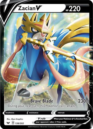 Zacian V (138/202) (Jumbo Card) [Sword & Shield: Base Set] - Comfy Hobbies