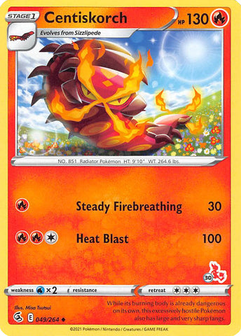 Centiskorch (49/264) (Cinderace Stamp #30) [Battle Academy 2022] - Comfy Hobbies
