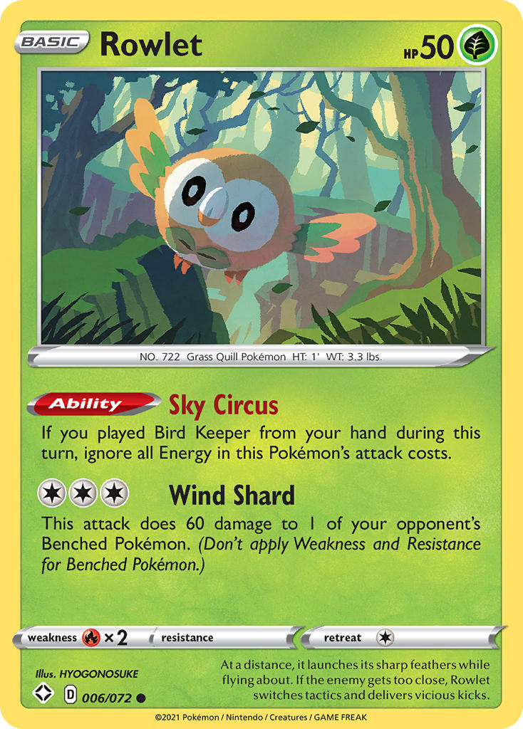 Rowlet (006/072) [Sword & Shield: Shining Fates] - Comfy Hobbies