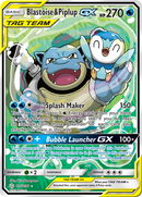 Blastoise & Piplup GX (215/236) [Sun & Moon: Cosmic Eclipse] - Comfy Hobbies