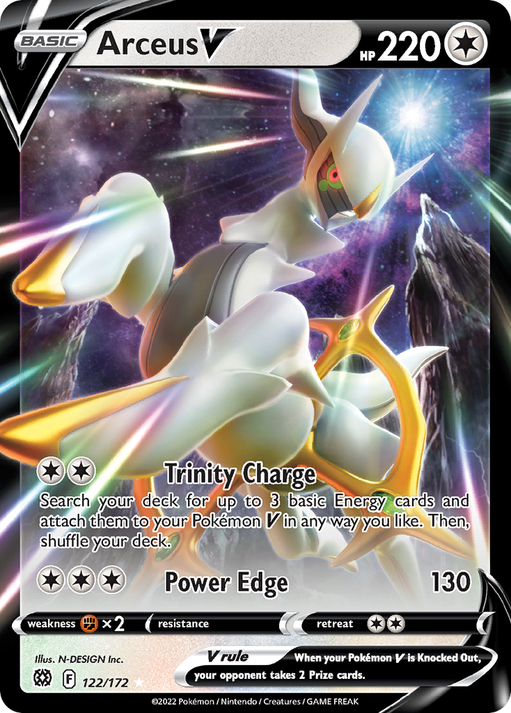 Arceus V (122/172) (Metal Card) [Sword & Shield: Brilliant Stars] - Comfy Hobbies