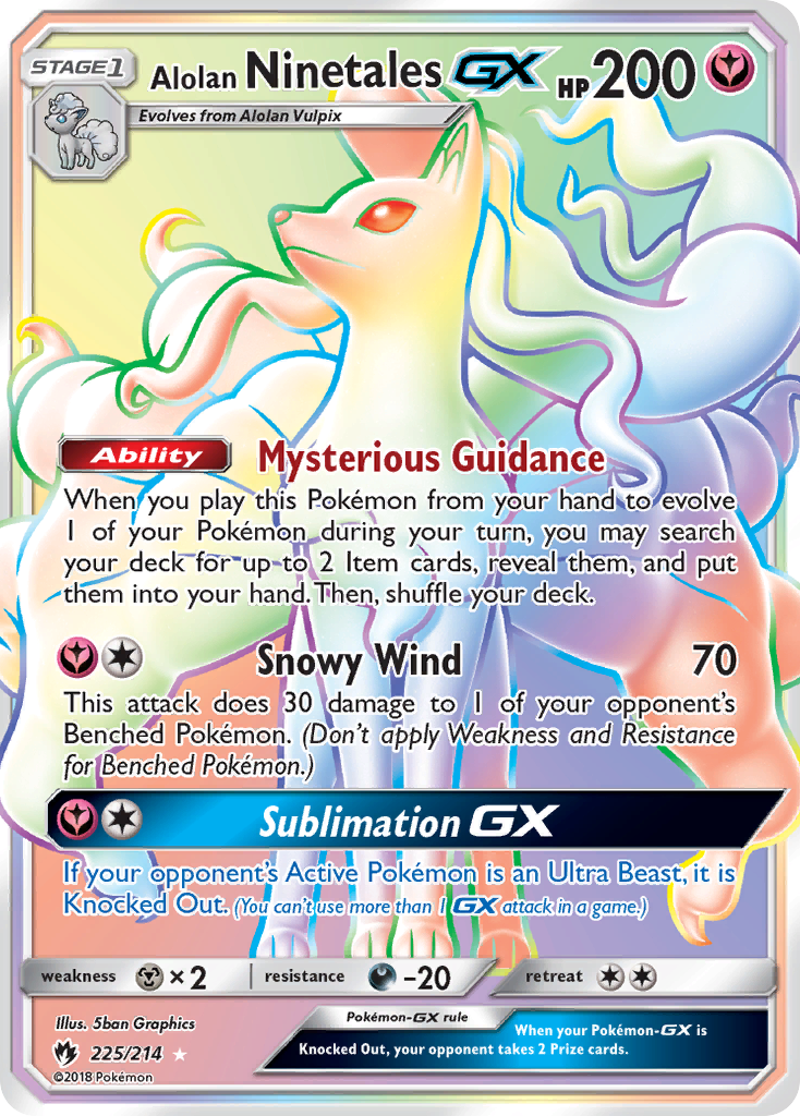 Alolan Ninetales GX (225/214) [Sun & Moon: Lost Thunder] - Comfy Hobbies