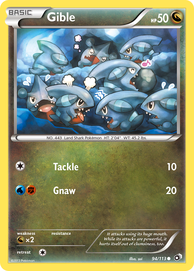 Gible (94/113) [Black & White: Legendary Treasures] - Comfy Hobbies