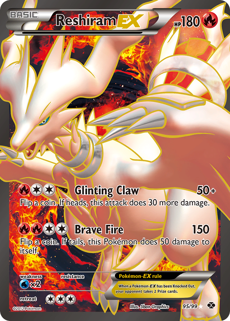 Reshiram EX (95/99) [Black & White: Next Destinies] - Comfy Hobbies