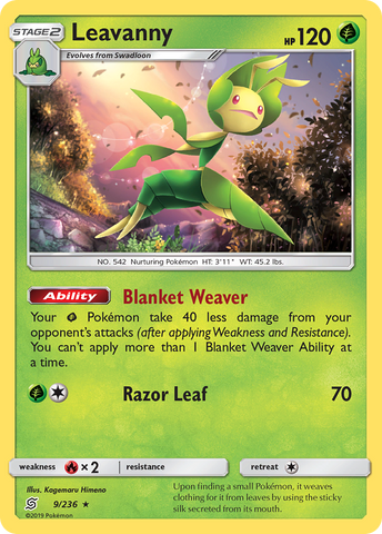 Leavanny (9/236) [Sun & Moon: Unified Minds] - Comfy Hobbies