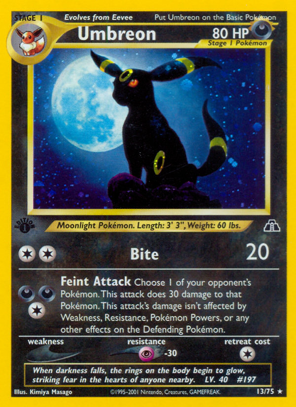 Umbreon (13/75) [Neo Discovery 1st Edition] - Comfy Hobbies