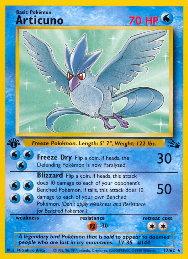 Articuno (17/62) [Fossil 1st Edition] - Comfy Hobbies