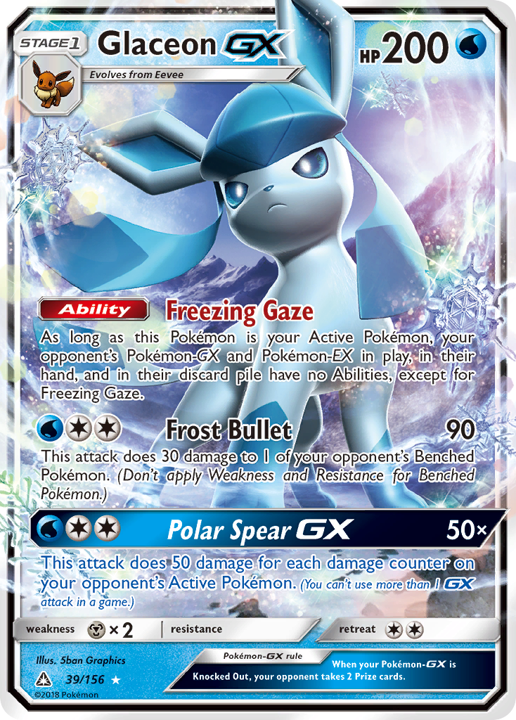 Glaceon GX (39/156) [Sun & Moon: Ultra Prism] - Comfy Hobbies