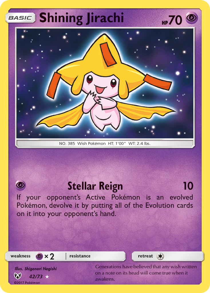Shining Jirachi (42/73) [Sun & Moon: Shining Legends] - Comfy Hobbies