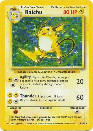 Raichu (14/102) [Base Set Unlimited] - Comfy Hobbies
