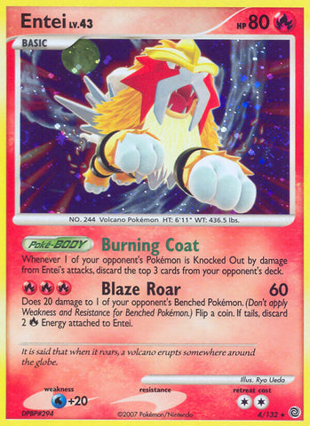 Entei (4/132) (Cracked Ice Holo) [Diamond & Pearl: Secret Wonders] - Comfy Hobbies