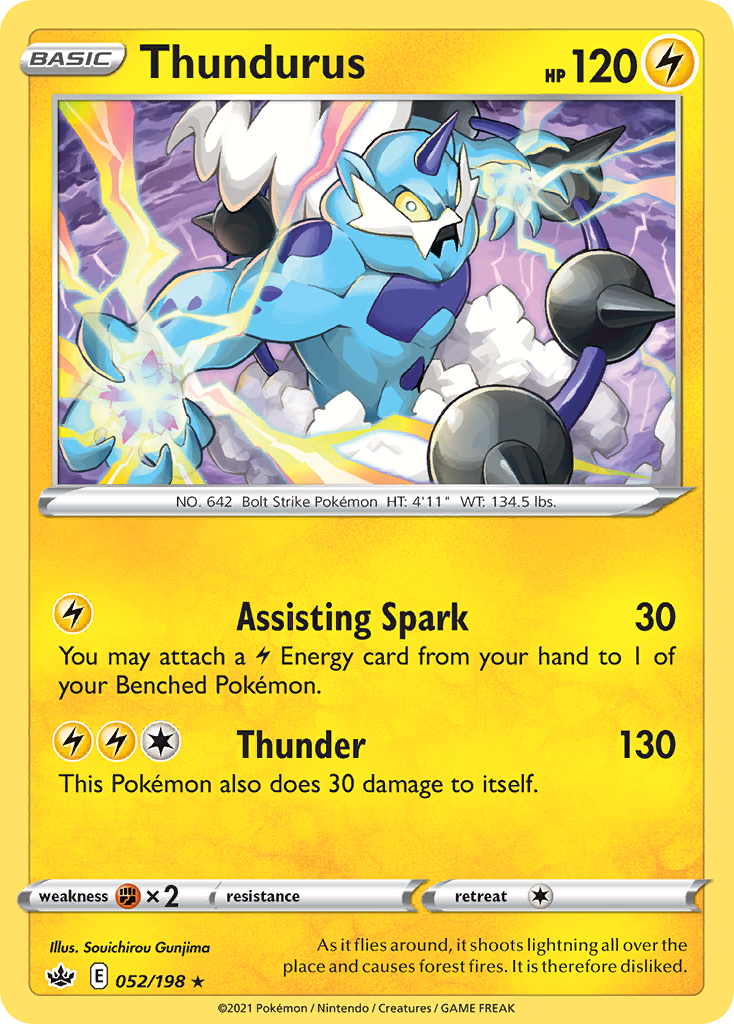 Thundurus (052/198) (Theme Deck Exclusive) [Sword & Shield: Chilling Reign] - Comfy Hobbies