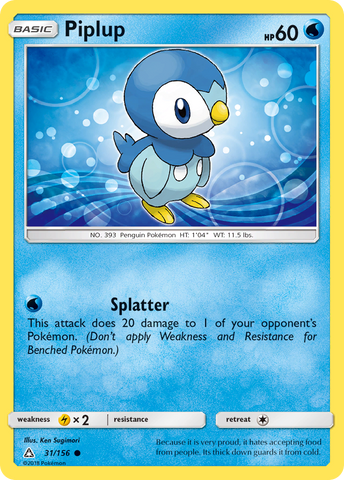 Piplup (31/156) [Sun & Moon: Ultra Prism] - Comfy Hobbies