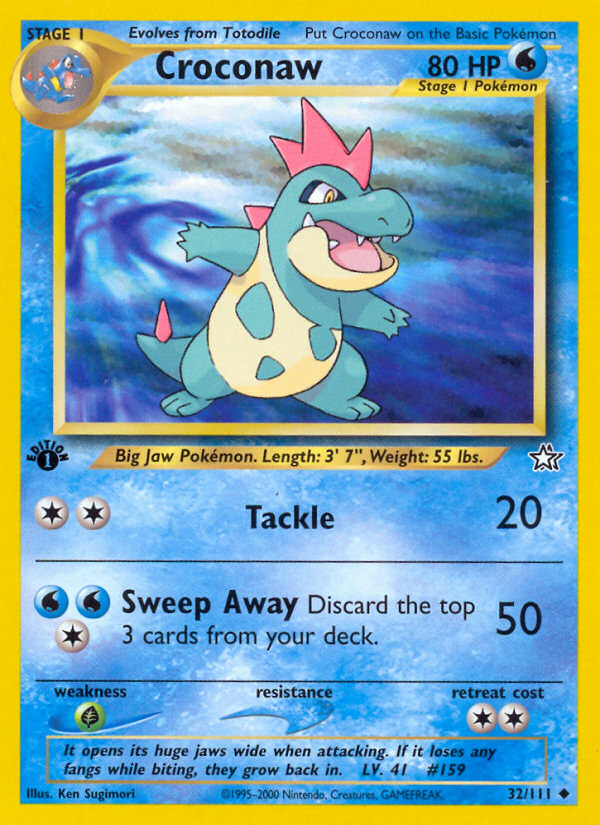 Croconaw (32/111) [Neo Genesis 1st Edition] - Comfy Hobbies