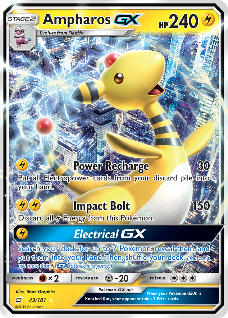 Ampharos GX (43/181) [Sun & Moon: Team Up] - Comfy Hobbies