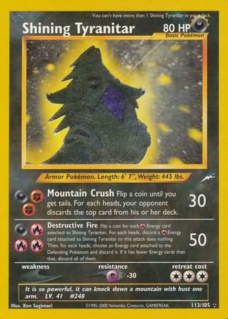 Shining Tyranitar (113/105) [Neo Destiny Unlimited] - Comfy Hobbies