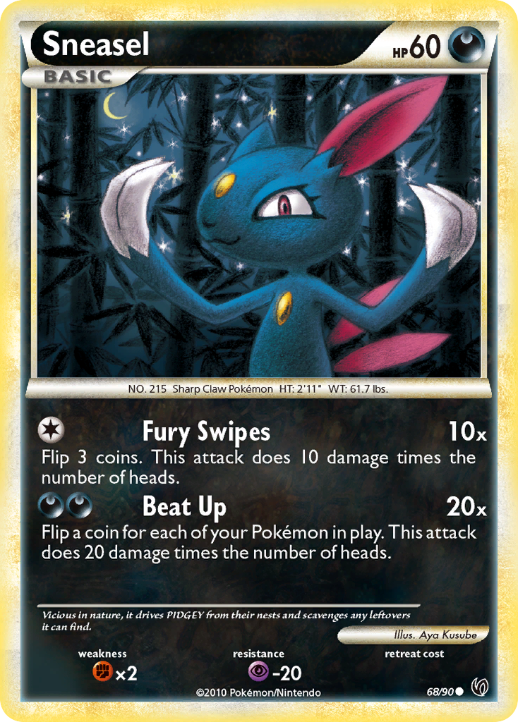 Sneasel (68/90) [HeartGold & SoulSilver: Undaunted] - Comfy Hobbies