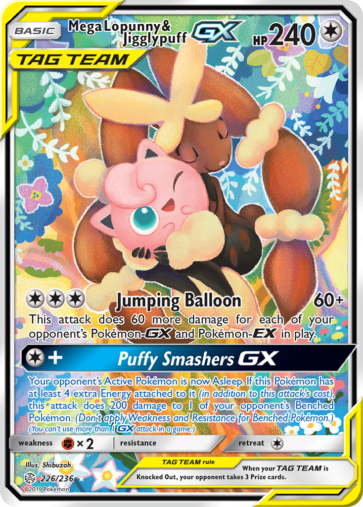 Mega Lopunny & Jigglypuff GX (226/236) [Sun & Moon: Cosmic Eclipse] - Comfy Hobbies