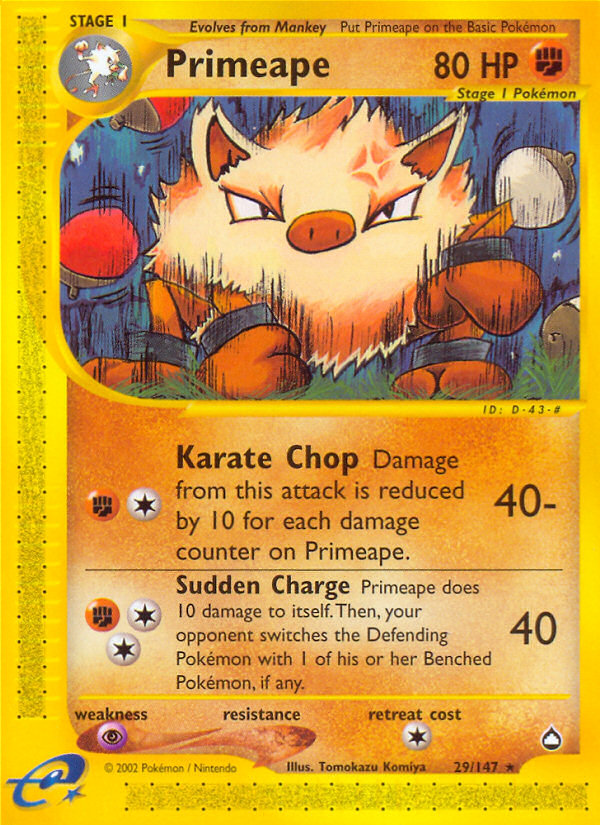 Primeape (29/147) [Aquapolis] - Comfy Hobbies