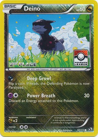 Deino (97/113) (League Promo 2nd Place) [Black & White: Legendary Treasures] - Comfy Hobbies