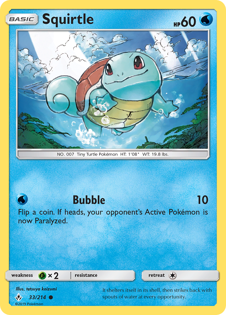 Squirtle (33/214) [Sun & Moon: Unbroken Bonds] - Comfy Hobbies