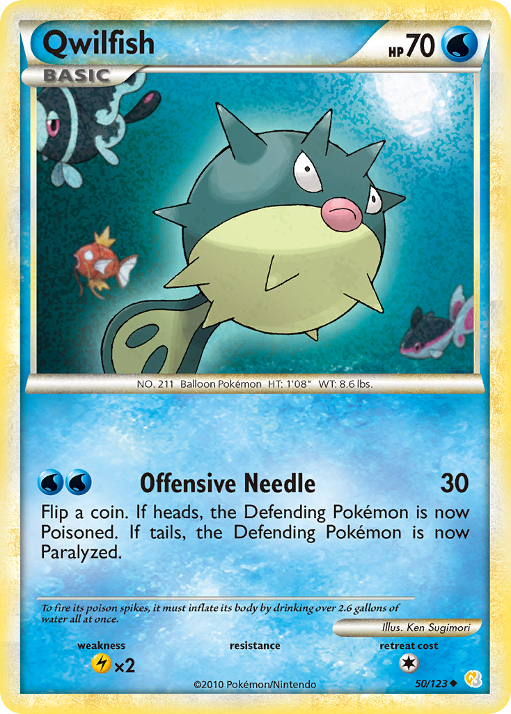 Qwilfish (50/123) [HeartGold & SoulSilver: Base Set] - Comfy Hobbies