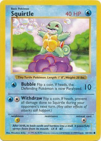 Squirtle (63/102) [Base Set Shadowless Unlimited] - Comfy Hobbies
