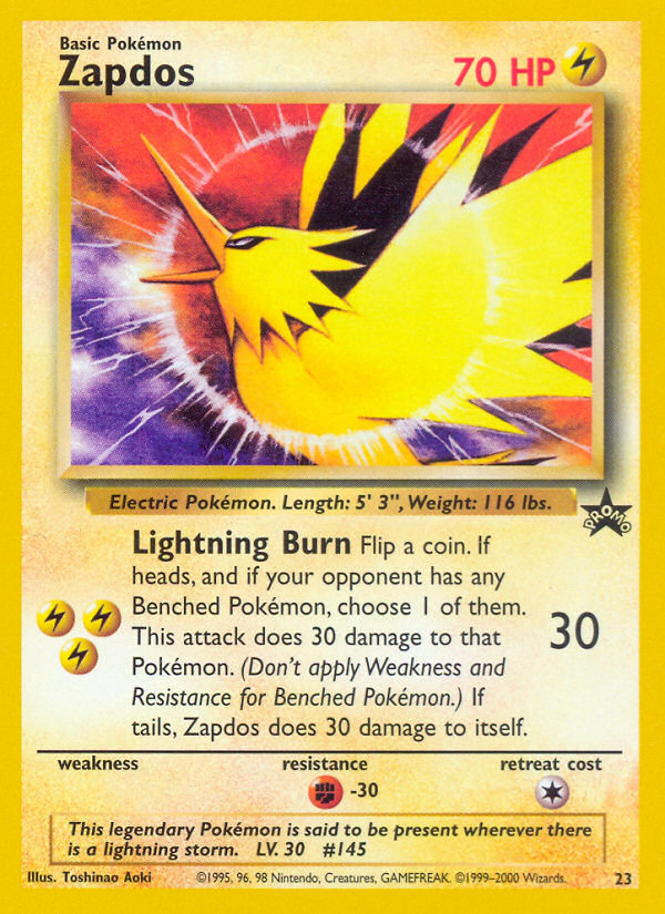 Zapdos (23) [Wizards of the Coast: Black Star Promos] - Comfy Hobbies