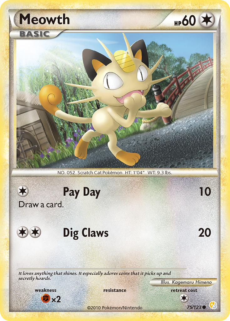 Meowth (75/123) [HeartGold & SoulSilver: Base Set] - Comfy Hobbies