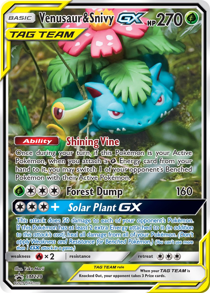 Venusaur & Snivy GX (SM229) [Sun & Moon: Black Star Promos] - Comfy Hobbies