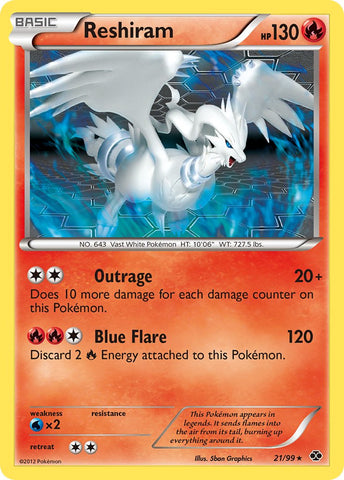 Reshiram (21/99) (Theme Deck Exclusive) [Black & White: Next Destinies] - Comfy Hobbies