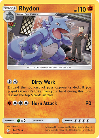 Rhydon (94/214) [Sun & Moon: Unbroken Bonds] - Comfy Hobbies