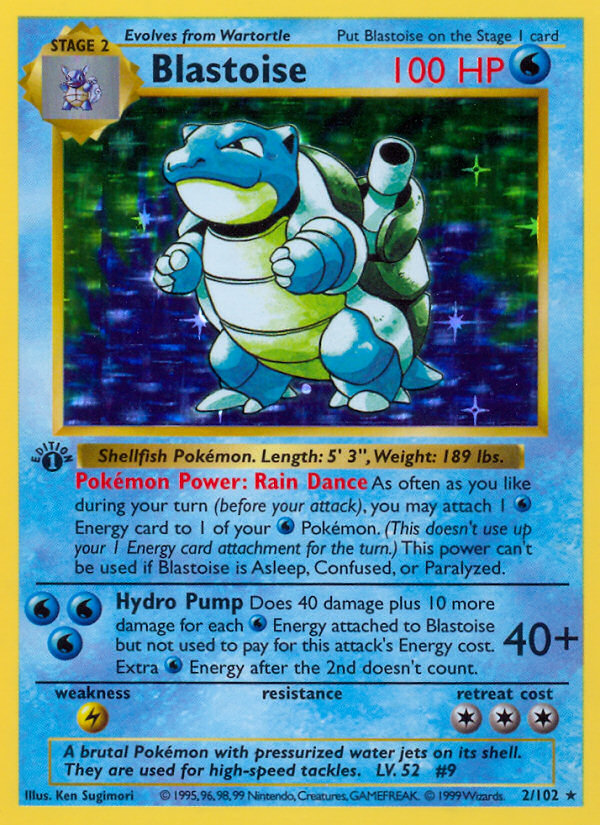 Blastoise (2/102) (Shadowless) [Base Set 1st Edition] - Comfy Hobbies