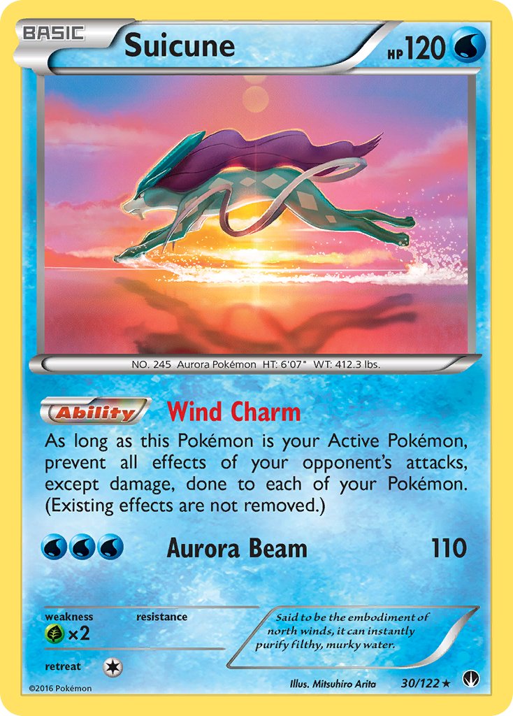 Suicune (30/122) (Cosmos Holo) (Blister Exclusive) [XY: BREAKpoint] - Comfy Hobbies