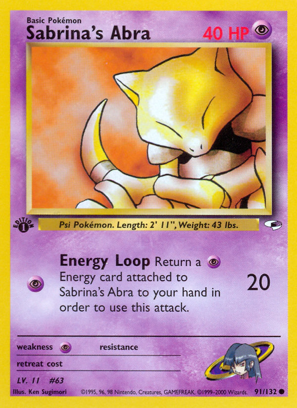 Sabrina's Abra (91/132) [Gym Heroes 1st Edition] - Comfy Hobbies
