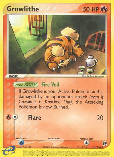Growlithe (65/100) [EX: Sandstorm] - Comfy Hobbies