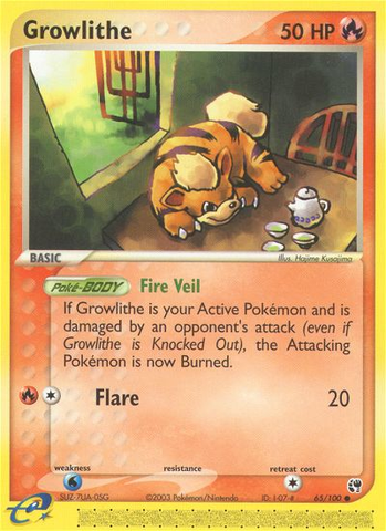 Growlithe (65/100) [EX: Sandstorm] - Comfy Hobbies