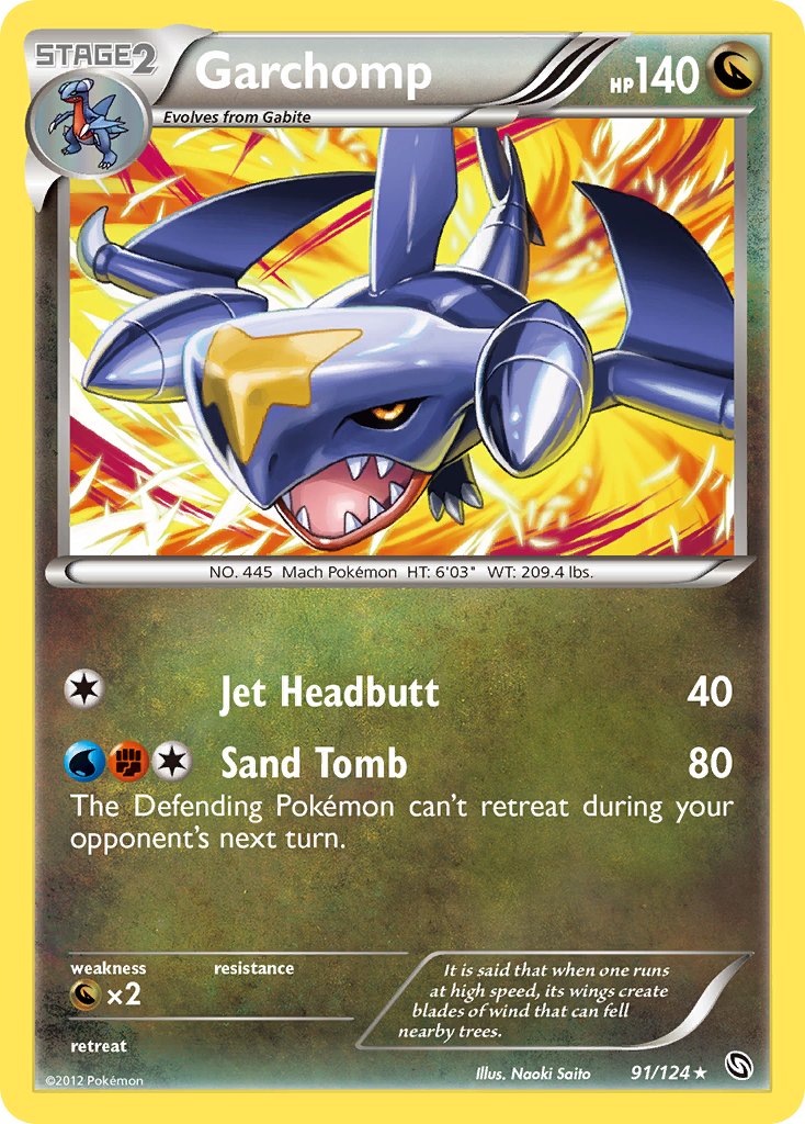 Garchomp (91/124) (Cracked Ice Holo) (Theme Deck Exclusive) [Black & White: Dragons Exalted] - Comfy Hobbies