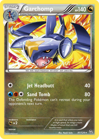 Garchomp (91/124) (Cracked Ice Holo) (Theme Deck Exclusive) [Black & White: Dragons Exalted] - Comfy Hobbies