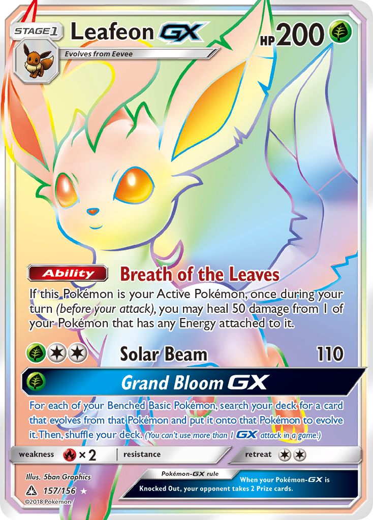 Leafeon GX (157/156) [Sun & Moon: Ultra Prism] - Comfy Hobbies