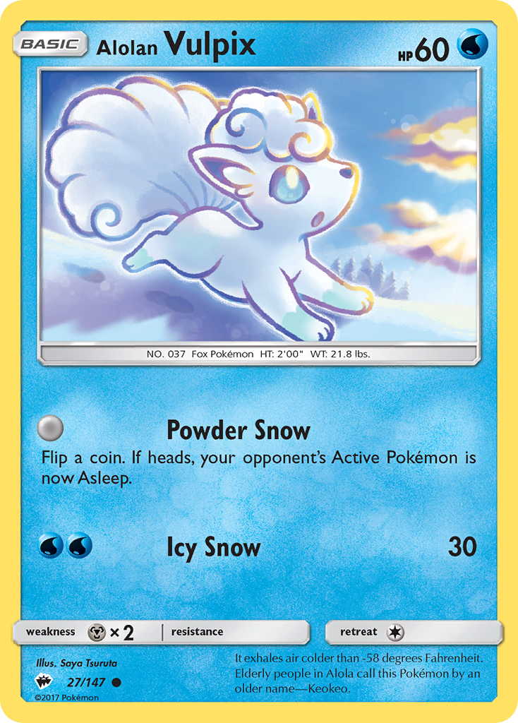 Alolan Vulpix (27/147) [Sun & Moon: Burning Shadows] - Comfy Hobbies