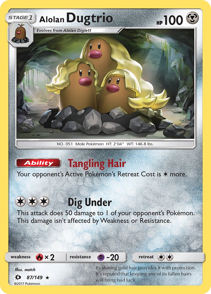 Alolan Dugtrio (87/149) (Cosmos Holo) (Blister Exclusive) [Sun & Moon: Base Set] - Comfy Hobbies