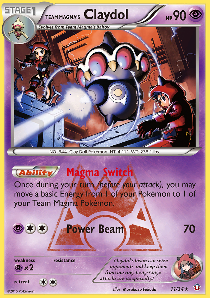 Team Magma's Claydol (11/34) [XY: Double Crisis] - Comfy Hobbies