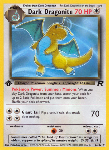 Dark Dragonite (22/82) [Team Rocket 1st Edition] - Comfy Hobbies